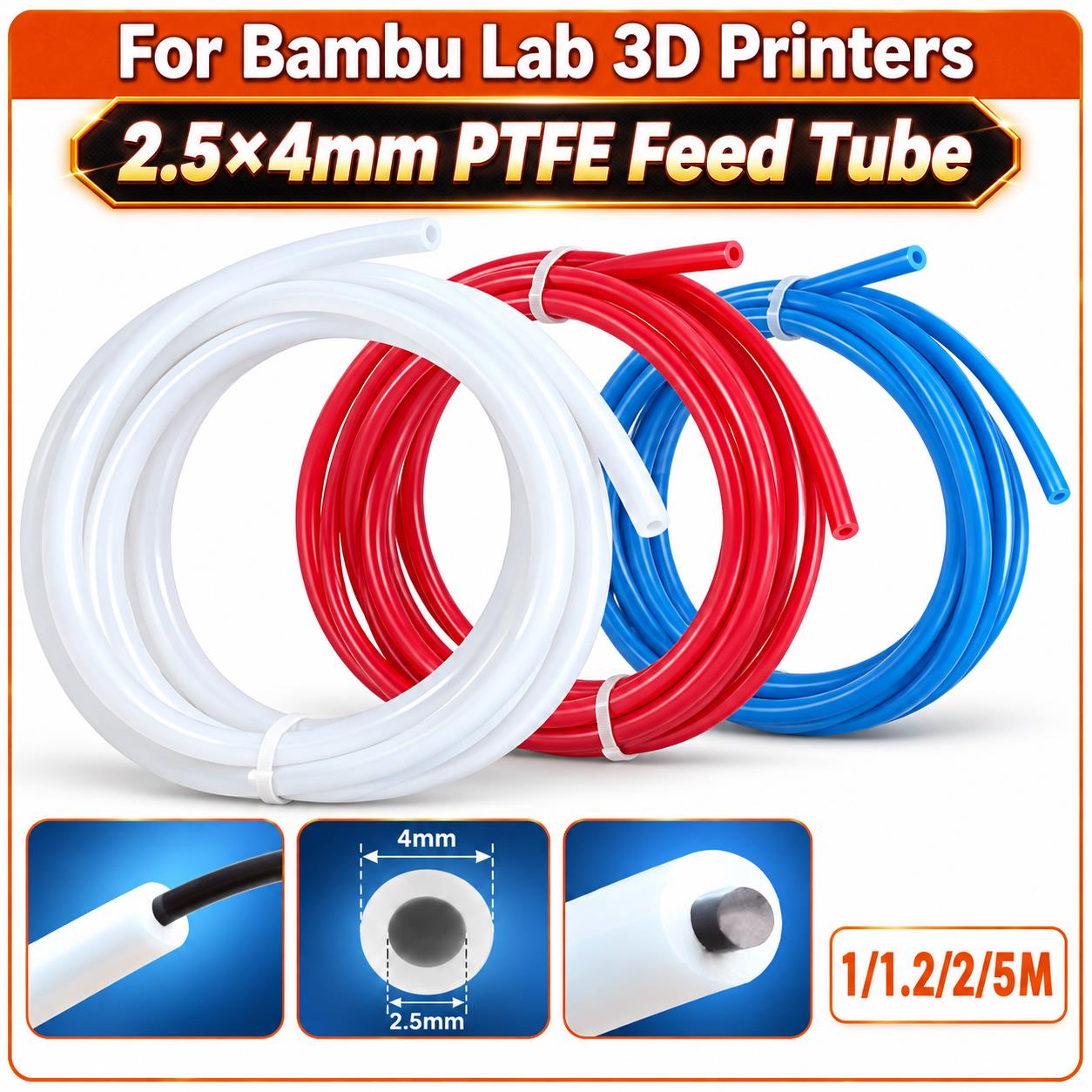 Ptfe Tape Thread - Rurka z PTFE (teflonu) o wymiarach